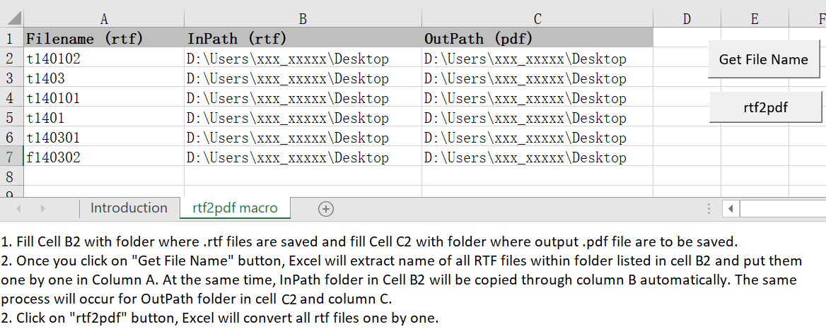 A VBA macro to convert all RTF files within one folder into PDF files